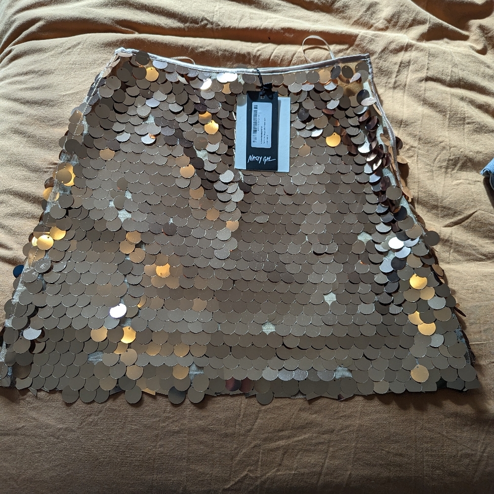 Disco Mini Skirt Copper color